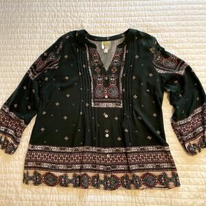 Anthropologie Fig and Flower Boho Peasant Blouse, size MP
